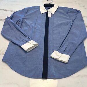 SOLD!!! Ann Taylor Blue Shirt with White Accents